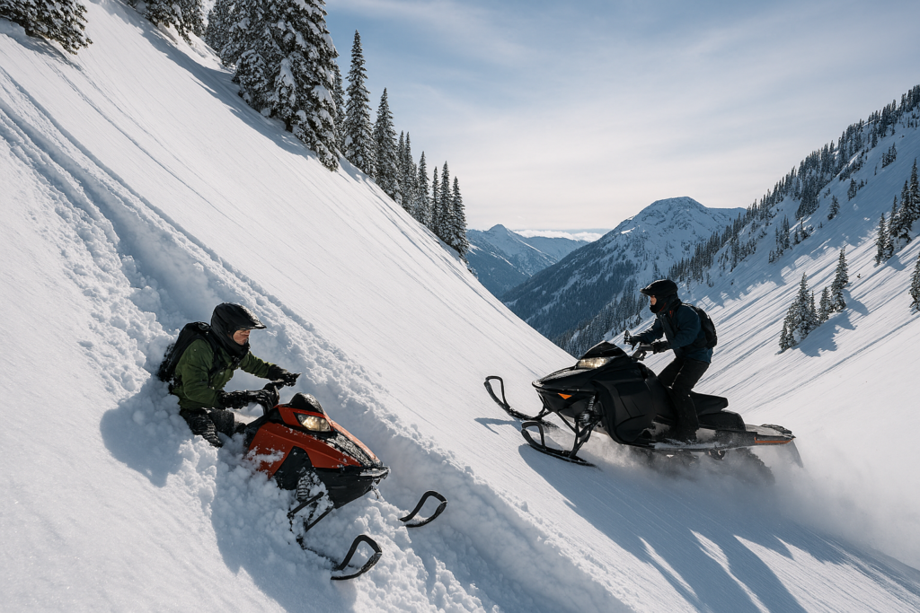 Older brother stuck in deep snow and younger daredevil brother to the rescue