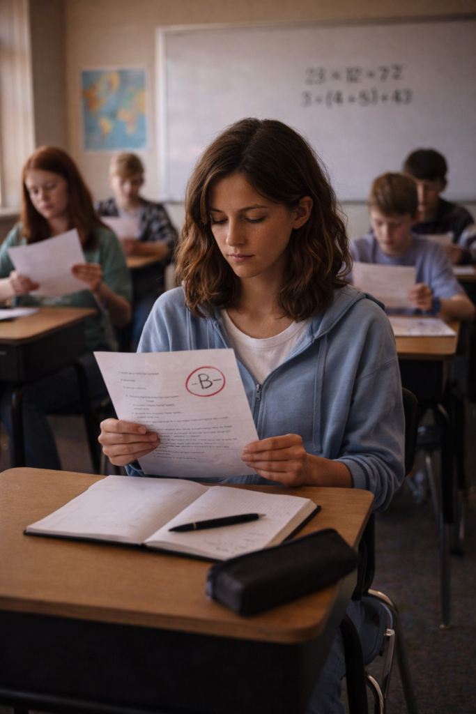 Hard working student with a lower grade