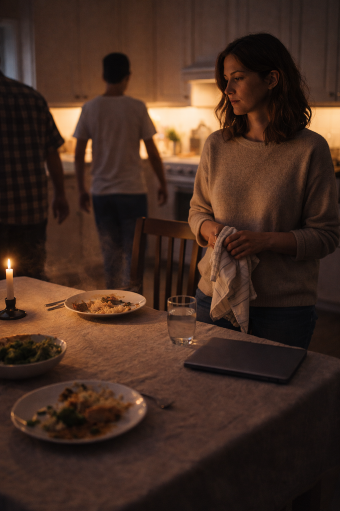 When you feel unseen-a mom looks at half eaten dinners and all leaving without a thank you