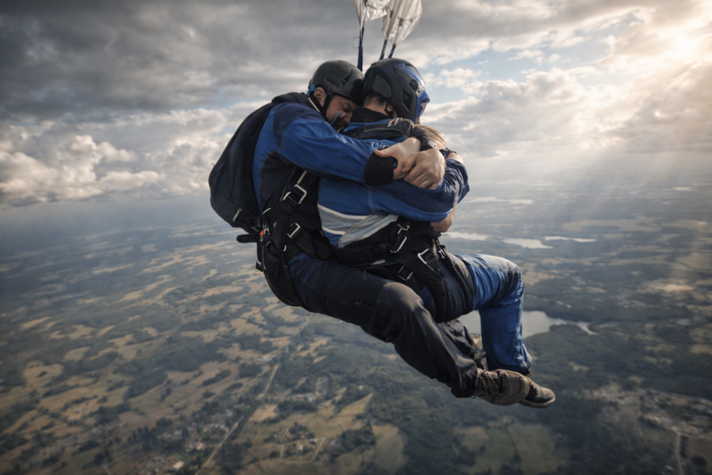 Skydiving Tragedy and Heroic Sacrifice: As Skydiver wraps himself around student just as Jesus does for us