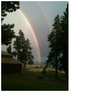 Mountain Sunsets & Double Rainbow